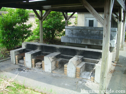 広浦公園キャンプ場の洗い場と釜場